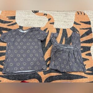 Velvet Kids Pajama Set in Gray